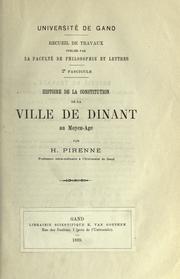 Histoire de la constitution de la ville de Dinant au moyen-âge by Pirenne, Henri