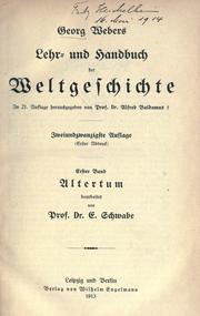 Cover of: Georg Webers Lehr- und Handbuch der Weltgeschichte.
