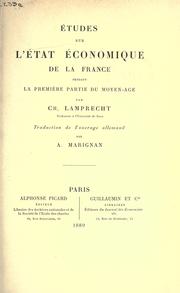 Cover of: Études sur l'état économique de la France pendant la première partie du moyenage by Karl Lamprecht