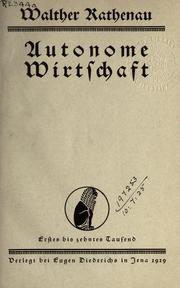 Cover of: Autonome Wirtschaft.