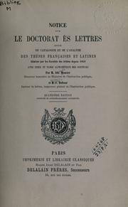 Notice sur le doctorat ès lettres by Athénaïs Mourier