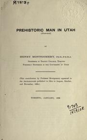 Cover of: Prehistoric man in Utah.