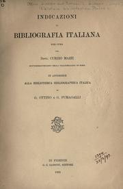 Cover of: Indicazioni di bibliografia Italiana