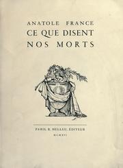 Ce que disent nos morts by Anatole France