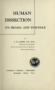 Cover of: Human dissection | Arthur M. Lassek
