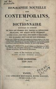 Cover of: Biographie nouvelle des contemporains by A.-V. Arnault