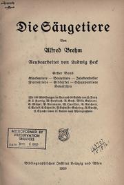 Cover of: Tierleben by Alfred Edmund Brehm