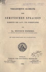 Cover of: Vergleichende Grammatik der semitischen Sprachen: Elemente der Lau- und Formenlehre