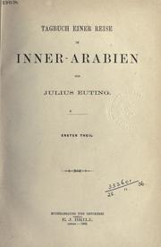 Cover of: Tagbuch einer Reise in Inner-Arabien. by Julius Euting, Julius Euting