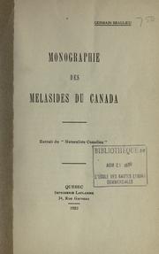 Cover of: Monographie des melasides du Canada. by Germain Beaulieu