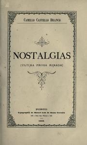 Cover of: Nostalgias: (ultima prosa rimada)