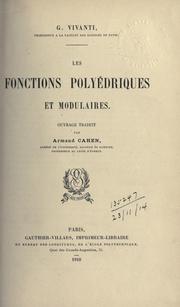 Cover of: Les fonctions polyédriques et modulaires. by Giulio Vivanti