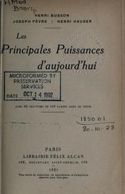 Cover of: principales puissances d'aujourd'hui