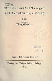 Cover of: Genius des Krieges und der Deutsche Krieg