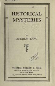 Cover of: Historical mysteries. by Andrew Lang