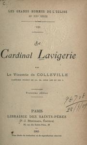 Cover of: Le Cardinal Lavigerie.