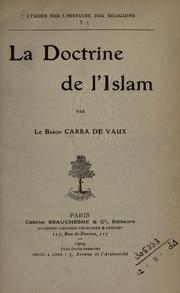 Cover of: doctrine de l'Islam.