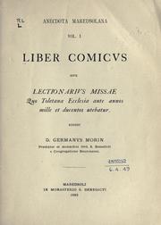 Cover of: Liber comicus by edidit D. Germanus Morin.