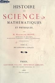 Cover of: Histoire des sciences mathématiques et physiques