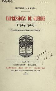 Cover of: Impressions de guerre: (1914-1915)