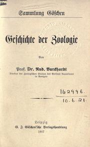 Cover of: Geschichte der Zoologie