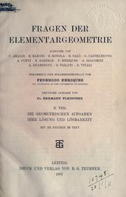 Cover of: Fragen der Elementargeometrie: Aufsätze von U. Amaldi [et al.]