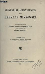 Cover of: Gesammelte Abhandlungen.: Unter Mitwirkung von Andreas Speiser und Hermann Weyl; hrsg. von David Hilbert.