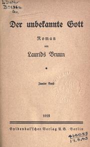 Cover of: unbekannte Gott: roman.