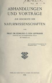 Cover of: Abhandlungen und Vorträge zur Geschichte der Naturwissenschaften.