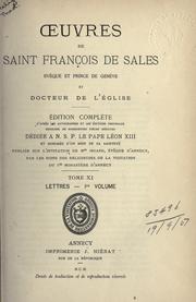 Cover of: Oeuvres de st François de Sales, évêque de Genève et docteur de l'église by Francis de Sales
