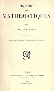 Histoire des mathématiques by Jacques Boyer