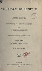 Vorlesungen über Geometrie by Clebsch, Alfred