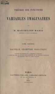Cover of: Théorie des fonctions de variables imaginaires. by Maximilien Marie
