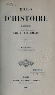 Cover of: Études d'histoire moderne. by Abel-François Villemain