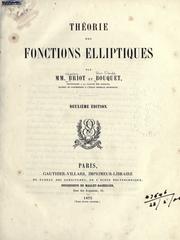 Cover of: Théorie des fonctions elliptiques