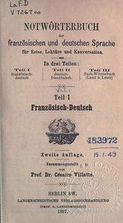 Cover of: Notwörterbuch der französischen und deutschen Sprache für Reise, Lektüre und Konversation: in drei Teilen ...