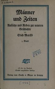 Cover of: Männer und Zeiten by Erich Marcks