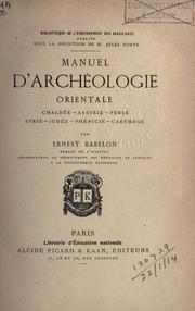 Cover of: Manuel d'archéologie orientale by Ernest Babelon