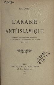 Cover of: L' Arabie antéislamique.