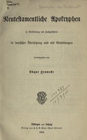 Cover of: Neutestamentliche Apokryphen in Verbindung: mit Fachgelehrten in deutscher Übersetzung und mit Einleitung