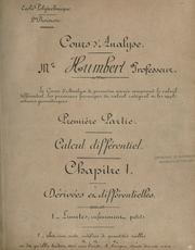 Cover of: Cours d'analyse. by Georges Humbert