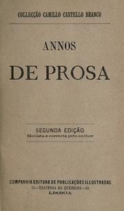 Annos de prosa, romance by Camilo Castelo Branco