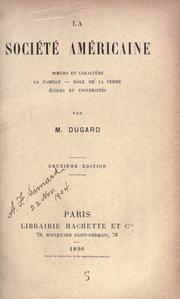 Cover of: La société américaine by M. Dugard