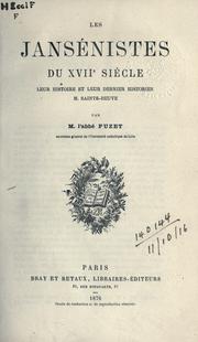 Les Jansénistes du XVIIe siècle by Fuzet [Jean Frédéric] Abbé.