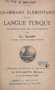 Cover of: Grammaire élémentaire de la langue turque.