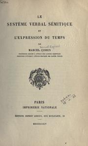 Cover of: Le système verbal sémitique et l'expression du temps.