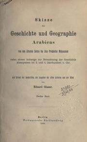 Cover of: Skizze der Geschichte und Geographie Arabiens by Eduard Glaser