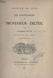 Cover of: souffrances du professeur Delteil