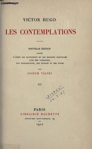 Cover of: Les contemplations. by Victor Hugo