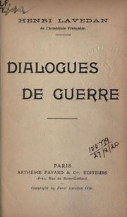 Cover of: Dialogues de guerre.